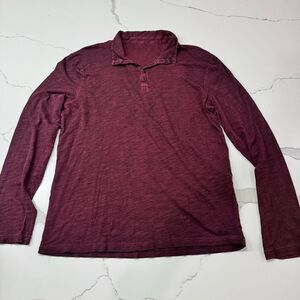 John Varvatos long sleeved half button up shirt